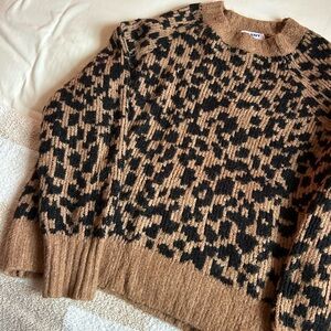 Leopard print chunky sweater